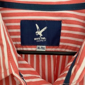 White Owl striped casual/ formal button down XL
